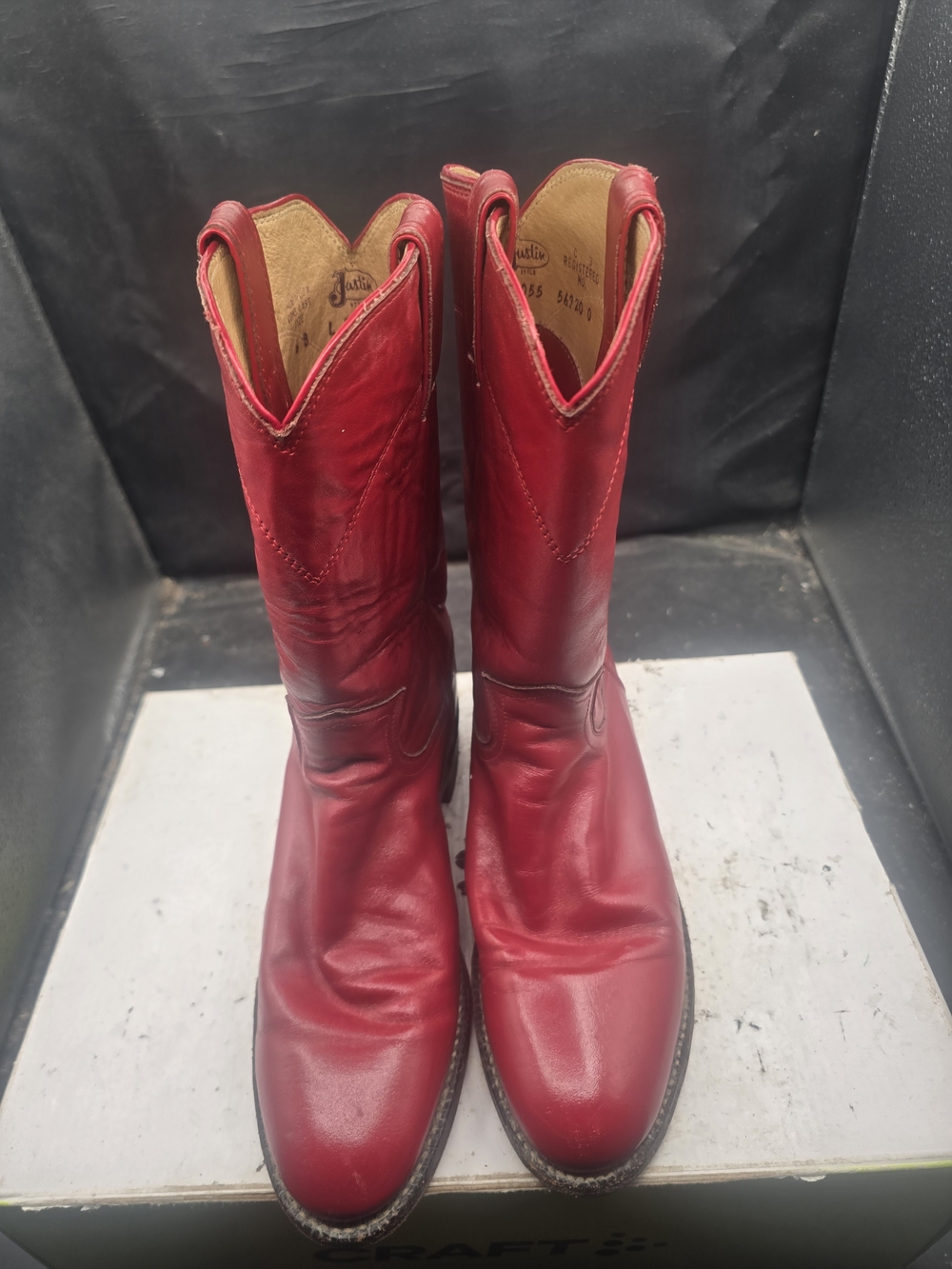 Justin Boots Red Leather Men's Cowboy Boots